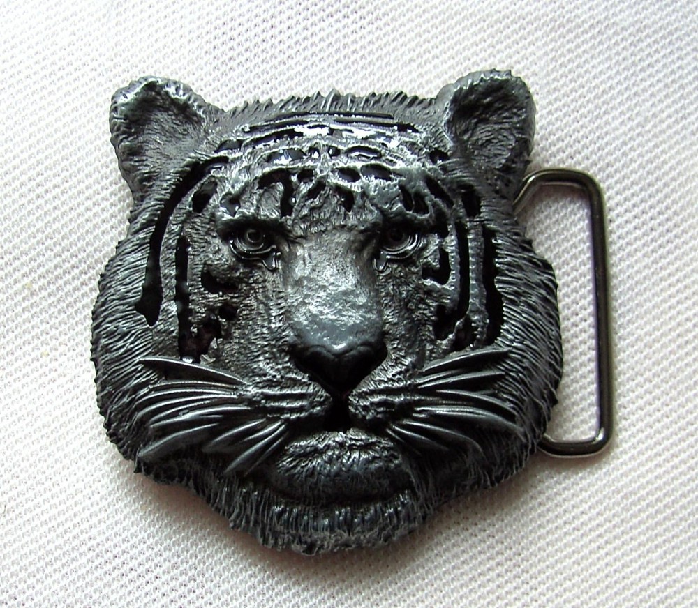 Belt buckle tiger head 3D gray tiger Bengal tiger cat cats big cat buckle