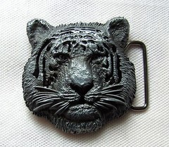 Belt buckle tiger head 3D gray tiger Bengal tiger cat cats big cat buckle