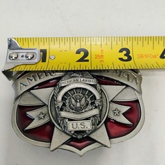 SISKIYOU Red Enamel Belt Buckle American Lawman Vintage 1986 Law Enforcement
