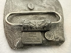 Siskiyou Alaska Eagle Scenic Silver/Blue/Green Metal Belt Buckle 1.5&Prime; J-23