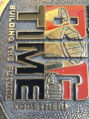 Snap On Tools Big Time Building the Future Solid Brass Belt Buckle Vintage 1990s