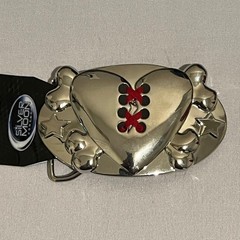 Silver Moon Belt Buckle Heart Lace Up Skull Stars Silver Metal 2005