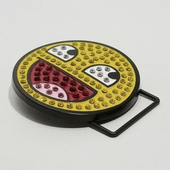 Epic Face Internet Meme Y2K Rhinestone Belt Buckle