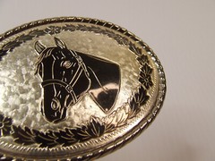 Bridled Horse Head Equestrian Oval Belt Buckle Made in USA