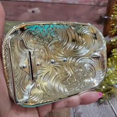 Centenario Cowboy Belt Buckle Western Hebilla Rodeo Silver Rosetone Coin