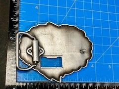 Roaring Lion Head Silver Tone Cutout Belt Buckle and Bottle Opener