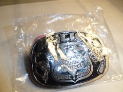 VINTAGE 1985 GREAT AMERICAN BUCKLE CO. USA. POLICE WE SERVE & PROTECT PREOWNED