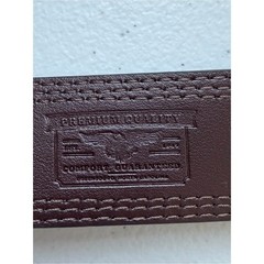 Wrangler Dark Brown American Bison Leather Belt • Silver Buckle Size 38