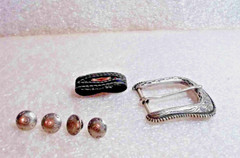Western Belt Buckle kit with belt keeper 4 belt posts and Century Buckle Canada