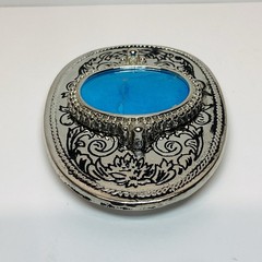 Turquoise Stone Silver Western Country Unisex Engrave Design Belt Buckle