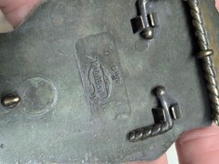 vintage 1970s belt buckle BOW HUNTERS archery SPORTSMAN brass WESTERN raintree