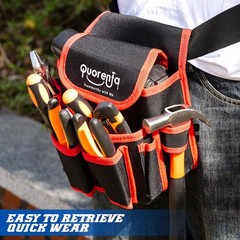 Quorenta Tool Belt for Men: Electrician Pouch with Extra Large, Blue