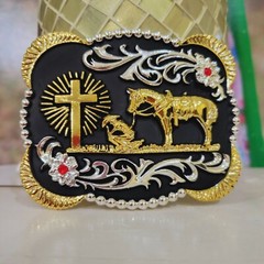 Praying Cowboy belt buckle Western Horse Cross Rodeo Zinc alloy colorful