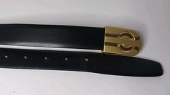 47in Men Reversable Italian Leather Belt, Burgandy/brown &Black. Gold Buckle.