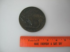 Vintage United States Buffalo Five Cents ( nickel) Belt Buckle