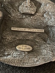 VINTAGE FIRE FIGHTER BELT BUCKLE FIRE DEPT. PEWTER R-92 America&rsquo;s Heroes EUC!