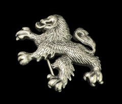 Dragon Figure Belt Buckle Silver Tone Lion Heraldic Retro Vintage