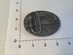 VINTAGE AUTHENTIC SISKIYOU CANADA COMMEMORATIVE SILVER TONE BELT BUCKLE Z-35
