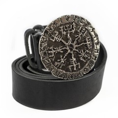 German silver belt buckle Vegvisir, Viking compass buckle, Scandinavian buckle