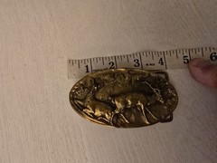 Vintage 1970&rsquo;s Adezy Doe & Buck Forest Scene Bronze Belt Buckle Copyright Adezy