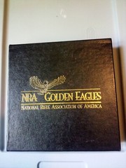 Vintage 1994 Golden Eagles NRA Pewter Belt Buckle Ltd Ed Rifle In Original Box