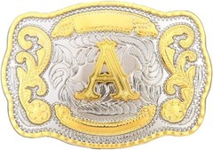 Initial Letters ABCDJST to Z Cowboy Rodeo Unisex Fashion Large Gold Belt Buckles