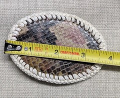 vintage GENUINE SNAKESKIN belt buckle WESTERN handcrafted COWBOY rattler