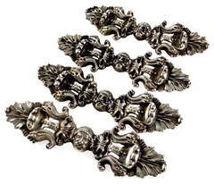 ANTIQUE AUSTRO-HUNGARIAN HERMANN RATZERSDORFER SET OF 4 SILVER CAPE BUCKLES