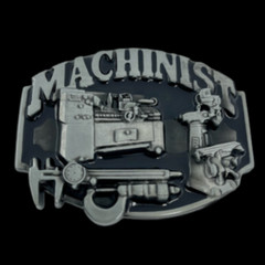 MACHINIST METAL WORKER TRADES SOLID PEWTER BELT BUCKLE BUCKLES
