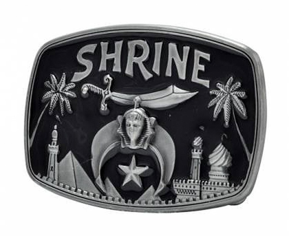 Freemason Shriners Belt Buckle / Masonic Buckle – Steel Black Shrine Design