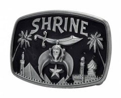 Freemason Shriners Belt Buckle / Masonic Buckle – Steel Black Shrine Design