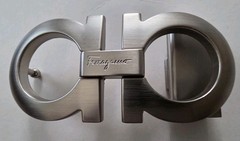 AUTH. SALVATORE FERRAGAMO SILVER GANCINI BELT BUCKLE FOR 1.3&Prime; WIDE BELT STRAP