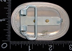 LH30160 *NOS* VINTAGE ***WESTERN WAGON*** OVAL SHAPE SILVERTONE BELT BUCKLE