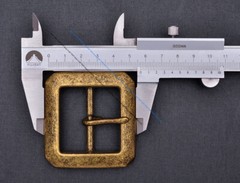 Sturdy Brass Rectangular Center Bar Pin Belt Buckle Replacement Fit 40mm Strap