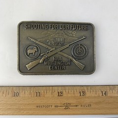 NEW NRA WHITTINGTON CENTER BELT BUCKLE Shooting Future Raton NM Hunting Rifle