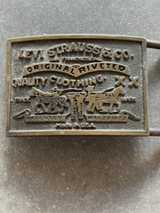 VIntage Levi’s Original Riveted Brass Belt Buckle 70s 80s XX Made In USA