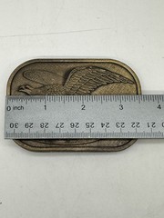 Belt Buckle Metal American Eagle Holding Arrows & A Olive Branch Shield 20892