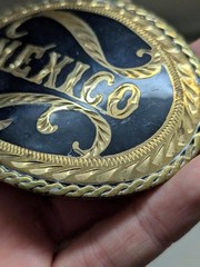 vintage MEXICO belt buckle WESTERN handcrafted COWBOY german silver RODEO