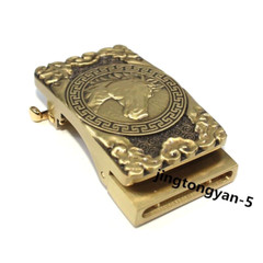 Solid Brass « Horse » Belt Buckle Automatic Belt Buckles Fits For 35mm Wide Belt