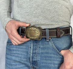 Western Buckle. Engraved Buckle Custom Personalized Monogrammed. For 1.5&Prime; Belt.