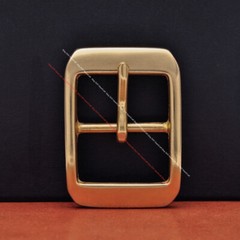 Heavy Duty Real Solid Brass Center Bar Pin Belt Buckle Fits 40mm Leather Strap