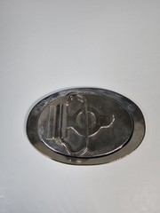 Vintage CAT CATERPILLAR Belt Buckle Tractor CHROME Big Diesel