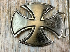 Maltese Iron Cross Religious Gothic Punk Vibe Silver Color Cutout Belt Buckle