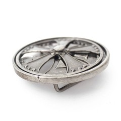 303-AN-SIL Men&rsquo;s Hip Hop Antique Silver Spinner Rim Rotating Axis Belt Buckle