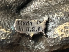 Vintage NRA Belt Buckle Golden Eagles Solid BRASS Blue Made in USA NRA Am Eagle