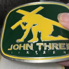 John Three Sixteen Belt Buckle 2.5×3 Kerusso Christian Glossy Green & Yellow