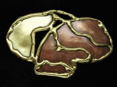 QK11165 *NOS* REALLY COOL **ABSTRACT ARTWORK** SOLID BRASS BELT BUCKLE