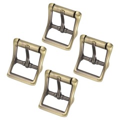 0.98&Prime; Single Prong Belt Buckle Bronze DIY Square Center Bar Buckle , 4Pcs