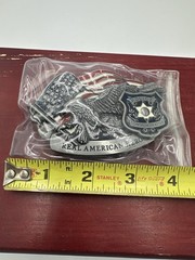 Police Protect & Serve Commemorative Eagle Metal Belt Buckle 4in