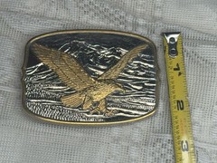 AMERICAN EAGLE BELT BUCKLE Layer 24K Gold by INTERNATIONAL MONETARY MINT NEW COA